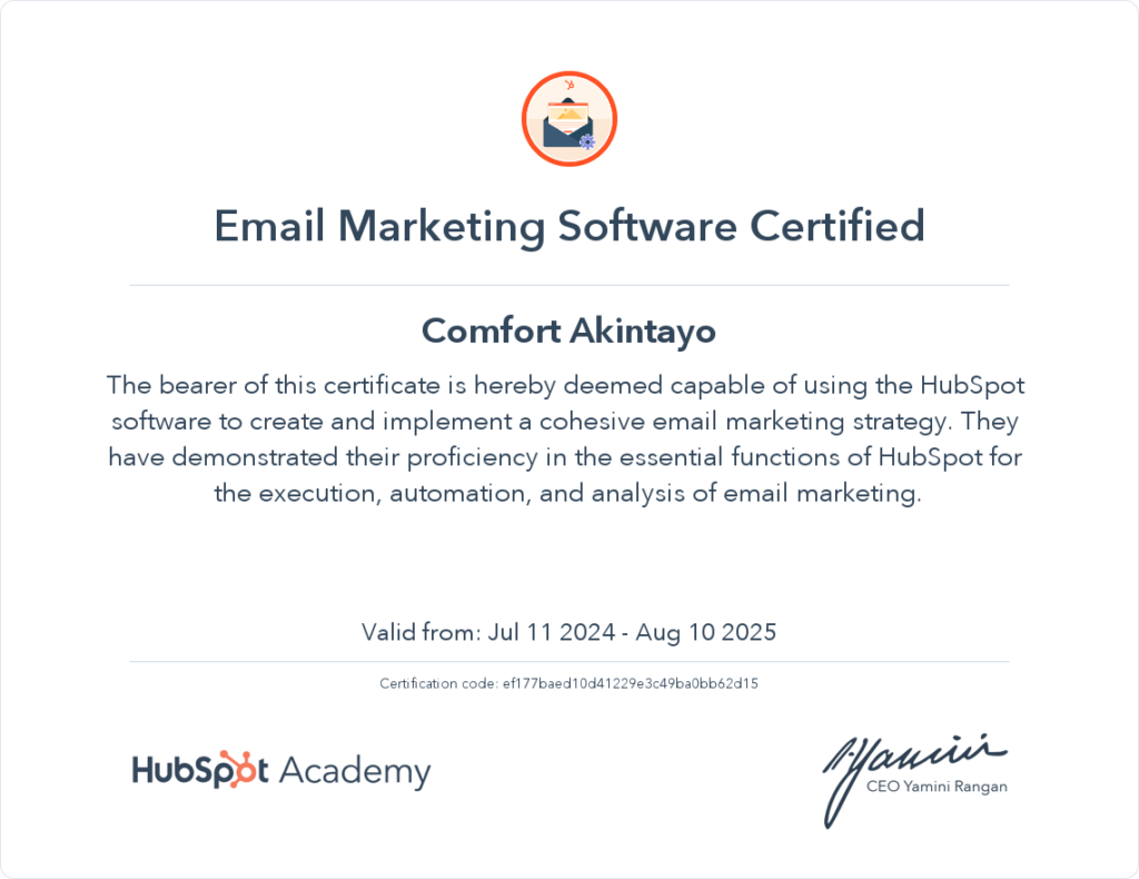 Email Marketing Software Certification